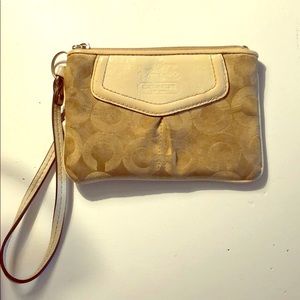 Cream coach wristlet